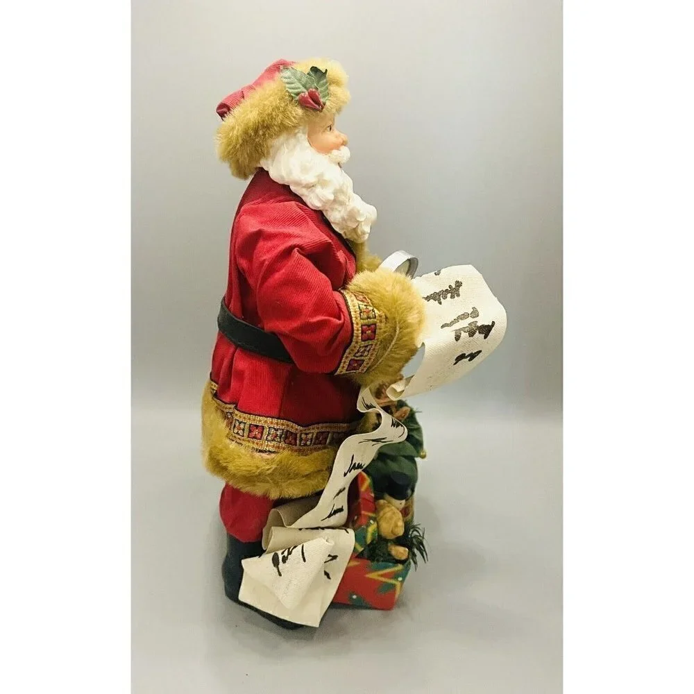 Kirkland Signature Fabric Mache Santa Claus 11” Naughty Nice Christmas Standing